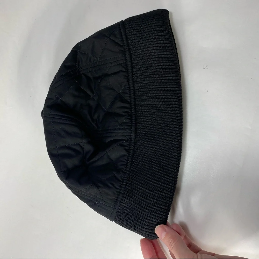 Paul Galvin Black Quilted Ribbed Cap One Size